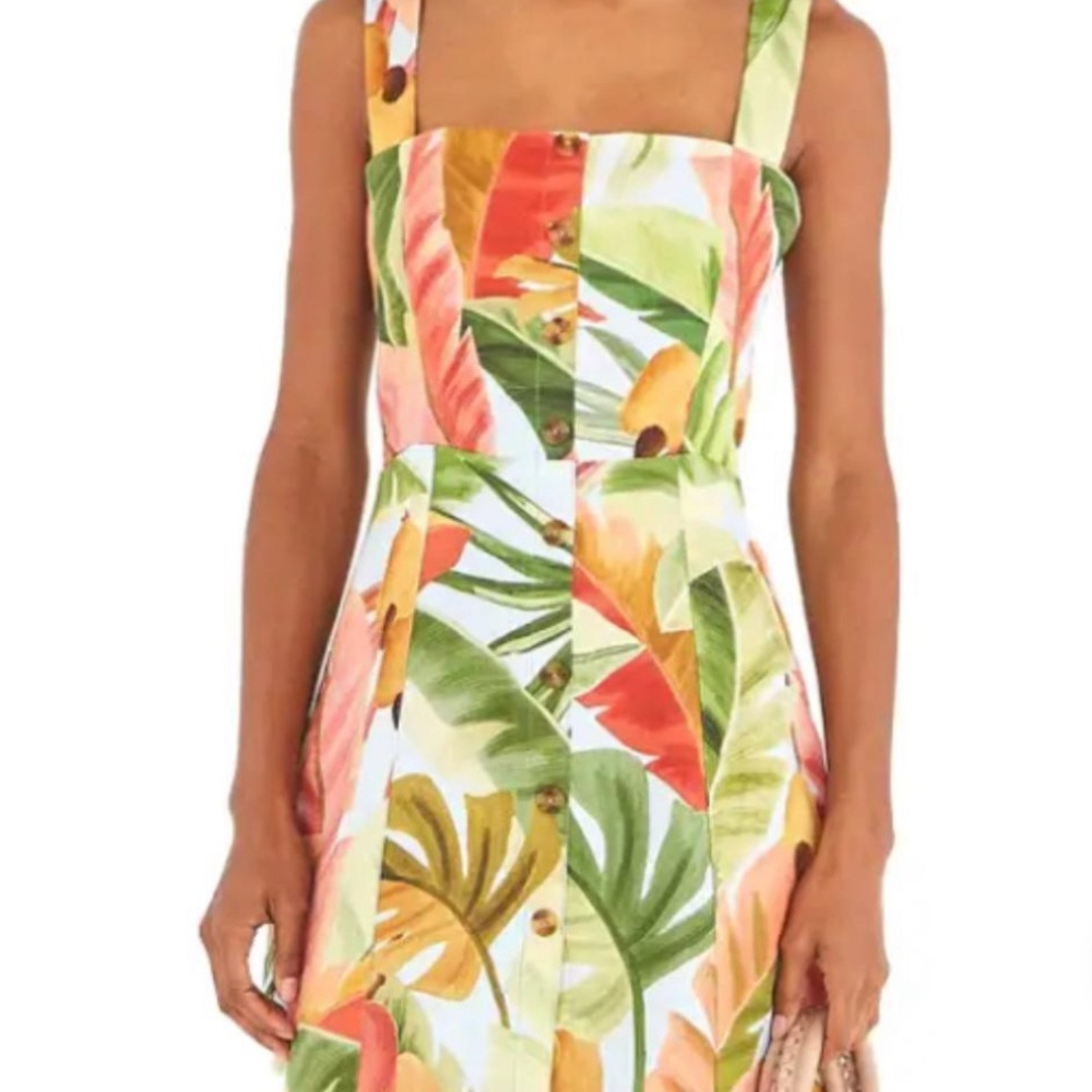 NWT Farm Rio Blue Cashew Linen Mini Dress size Large